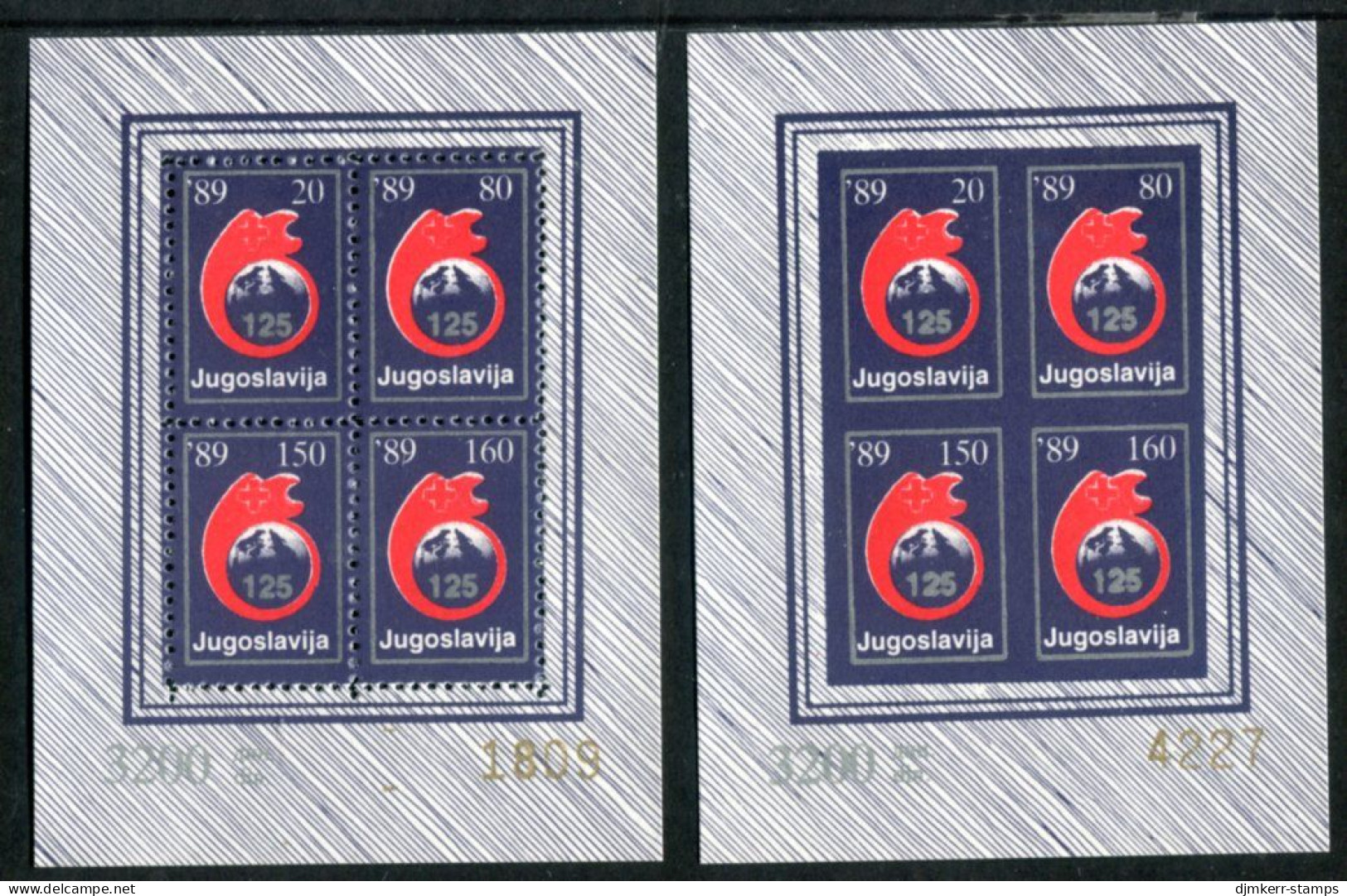 YUGOSLAVIA 1989 Red Cross Week Charity Blocks Perforated And Imperforate MNH / **. - Beneficiencia (Sellos De)