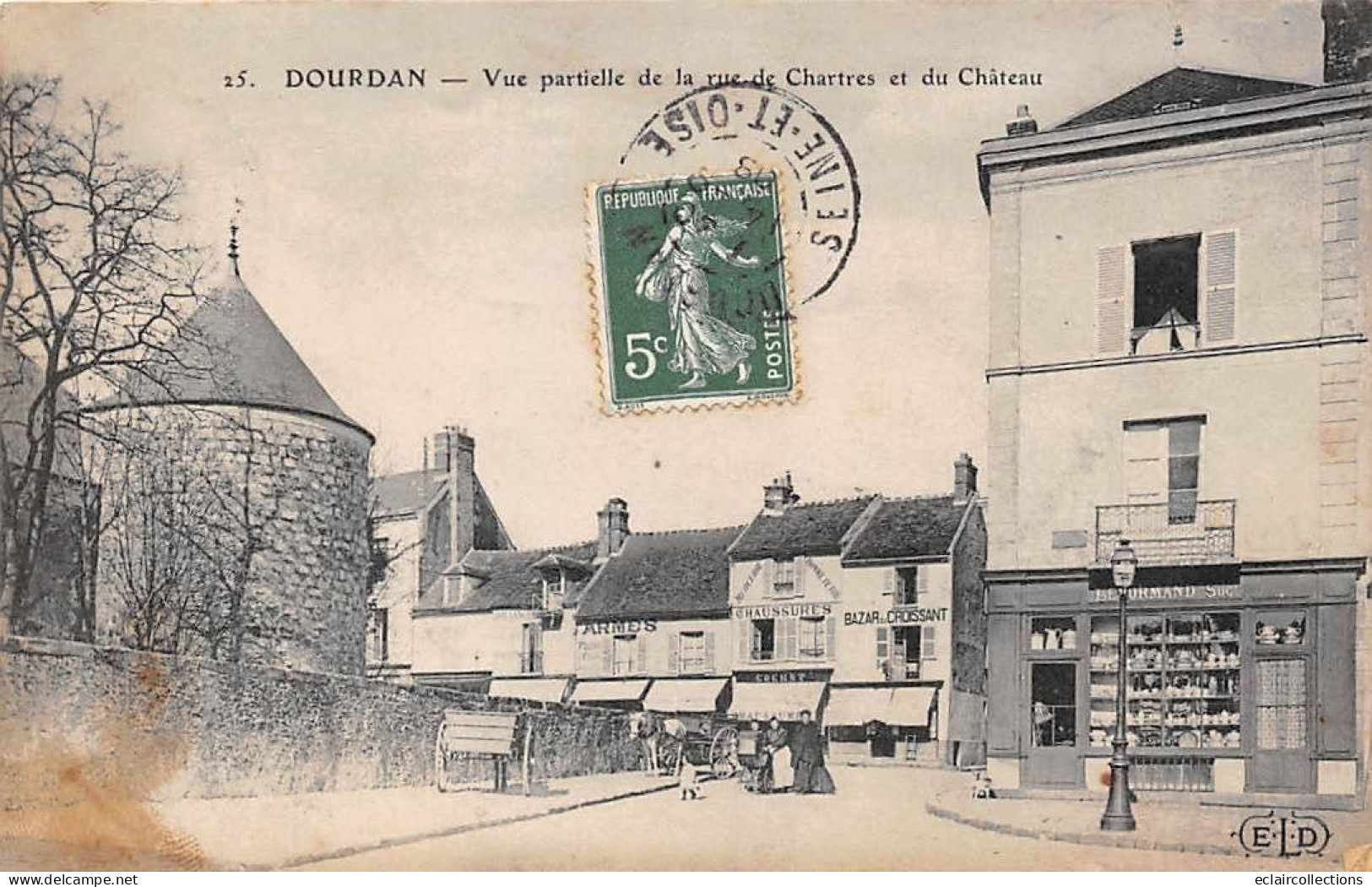 Dourdan   91         Rue De Chartres Et Château   N° 25      (voir Scan) - Dourdan