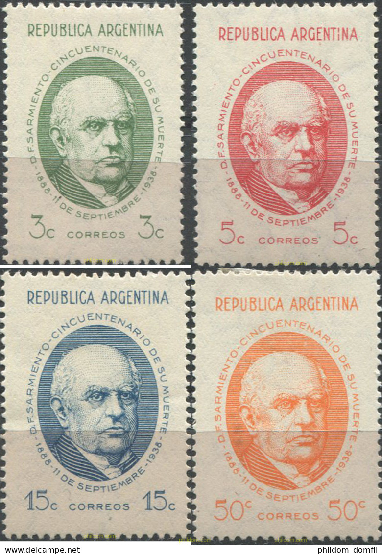 709204 HINGED ARGENTINA 1938 50 ANIVERSARIO DE LA MUERTE DE DOMINGO F. SARMIENTO - Neufs