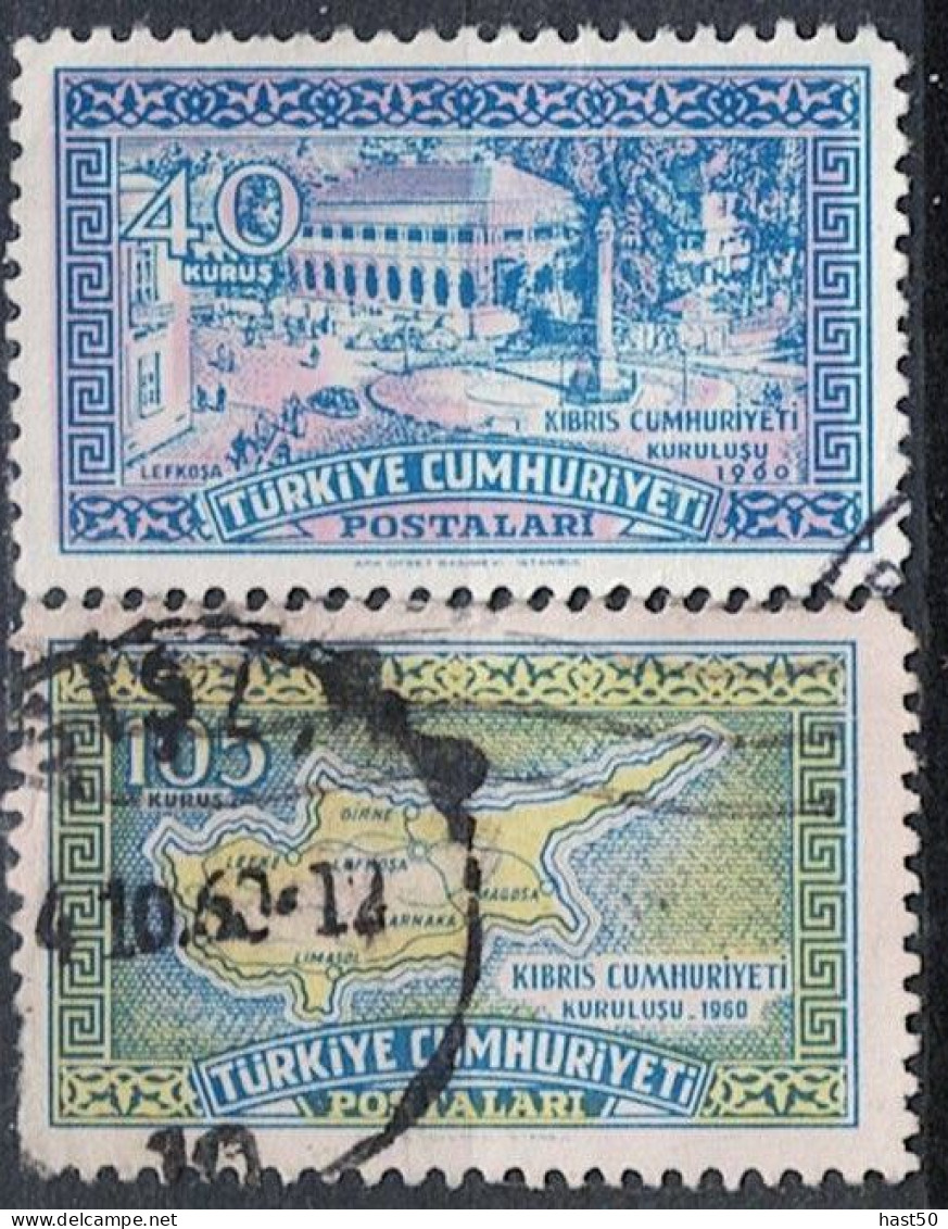 Türkei Turkey Turquie - Unabhängigkeit Zyperns (MiNr: 1765/6) 1960 - Gest. Used Obl - Oblitérés