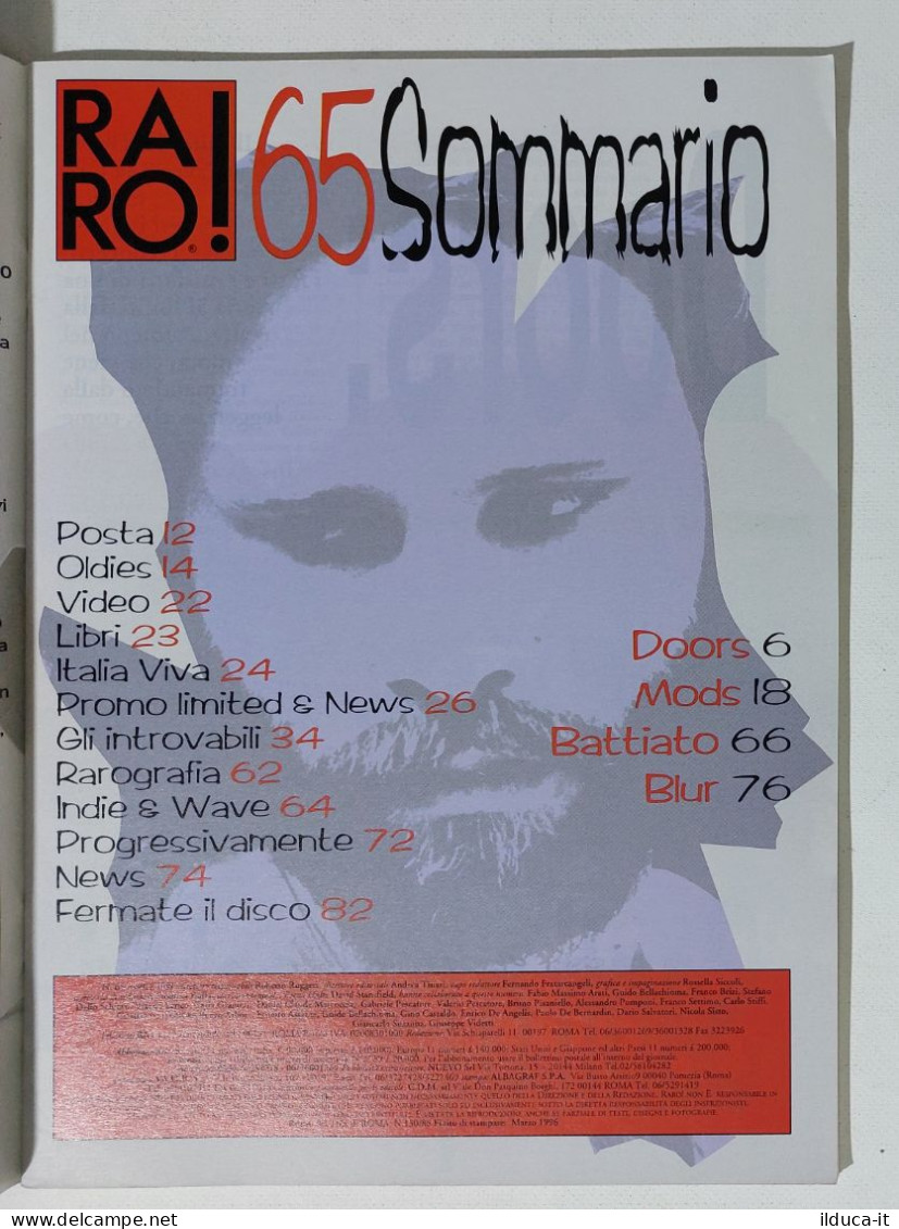 I115620 Rivista 1996 - RARO! N. 65 - Doors / Blur / Franco Battiato - Música