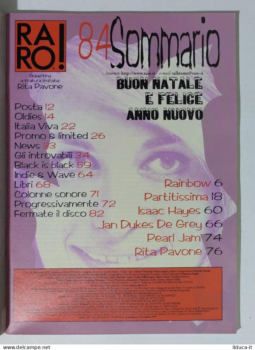 I115627 Rivista 1997 - RARO! N. 84 - Rainbow / Pearl Jam / Rita Pavone - Musica