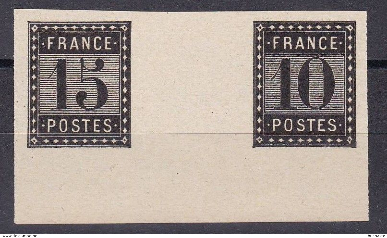 Frankreich Zwischenstegpaar Essays "De L'IMPRIMERIE NATIONALE",(*)/MNG, KW Maury 800 Euro - Proofs, Unissued, Experimental Vignettes