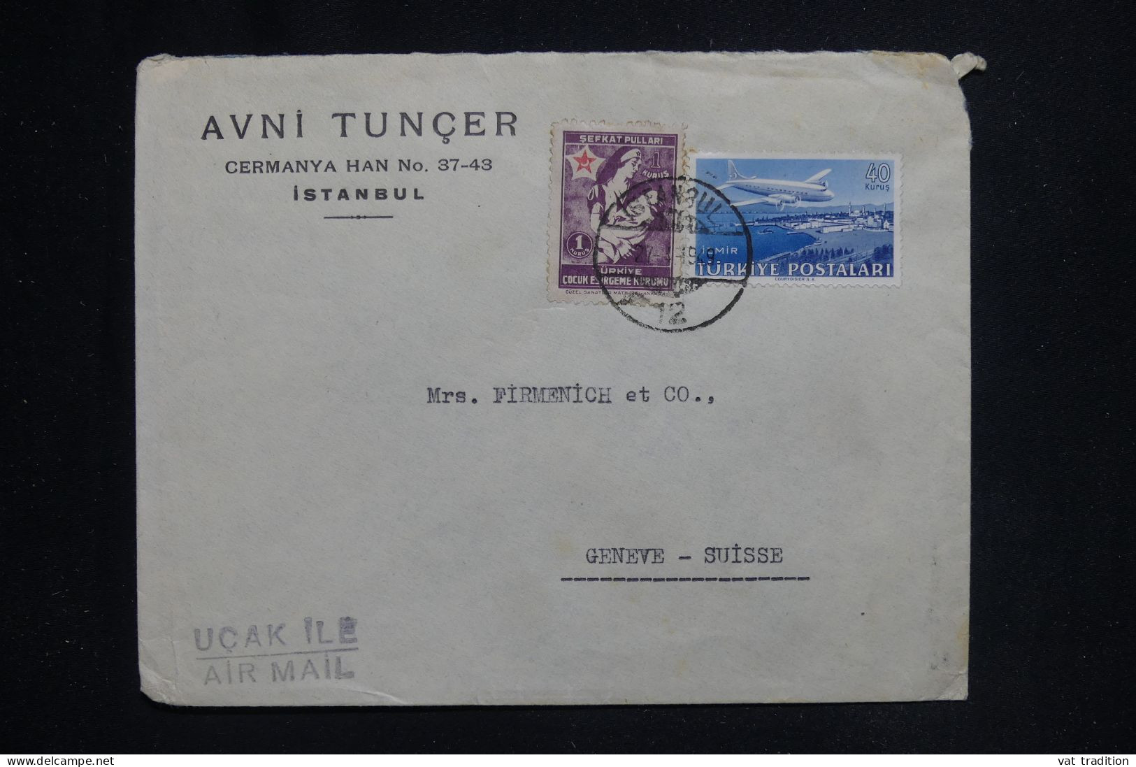 TURQUIE - Enveloppe Commerciale De Istanbul Pour La Suisse En 1949 - L 144715 - Brieven En Documenten