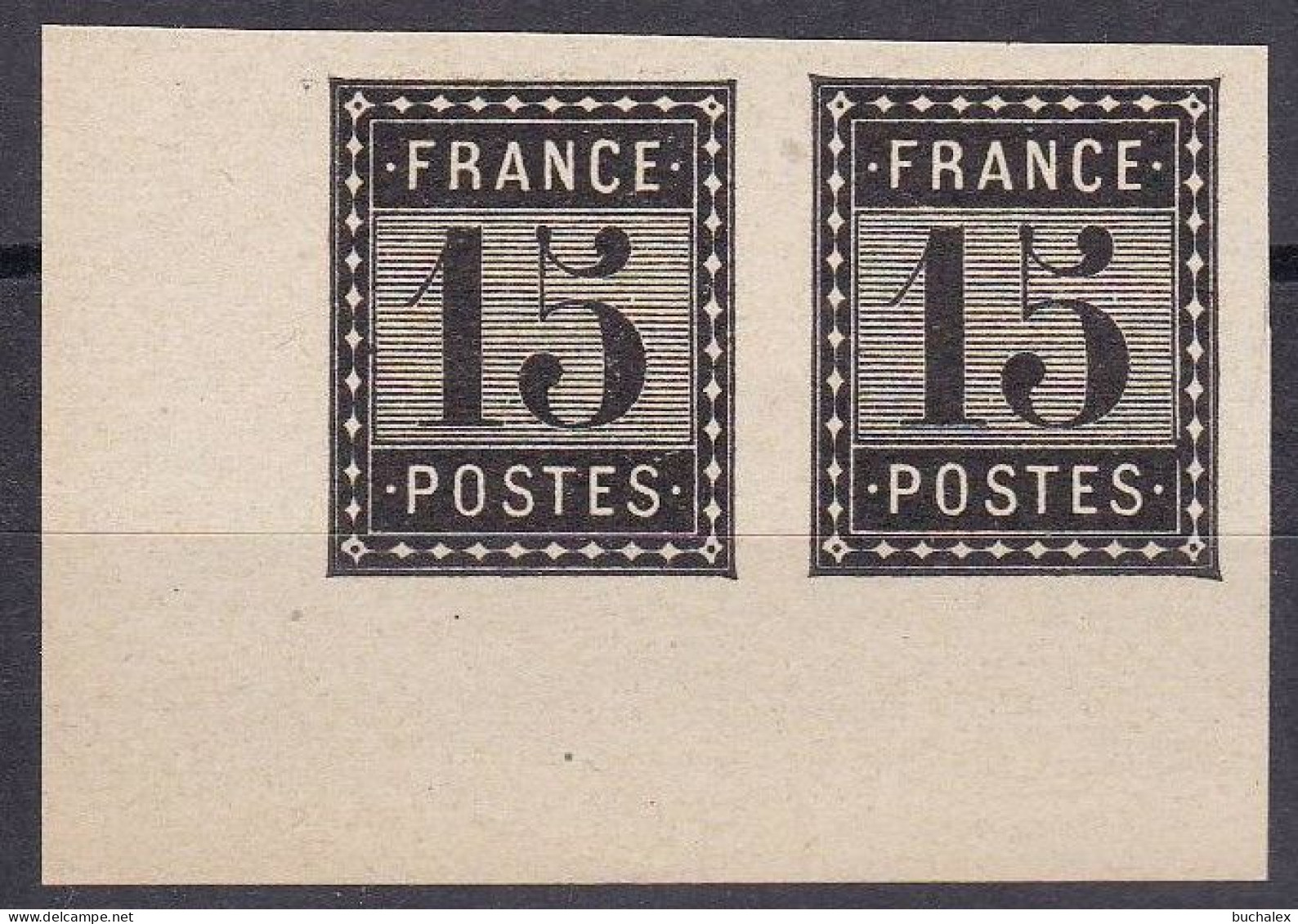 Frankreich Eckrandpaar Essays "De L'IMPRIMERIE NATIONALE",(*)/MNG, KW Maury 520 Euro - Proofs, Unissued, Experimental Vignettes