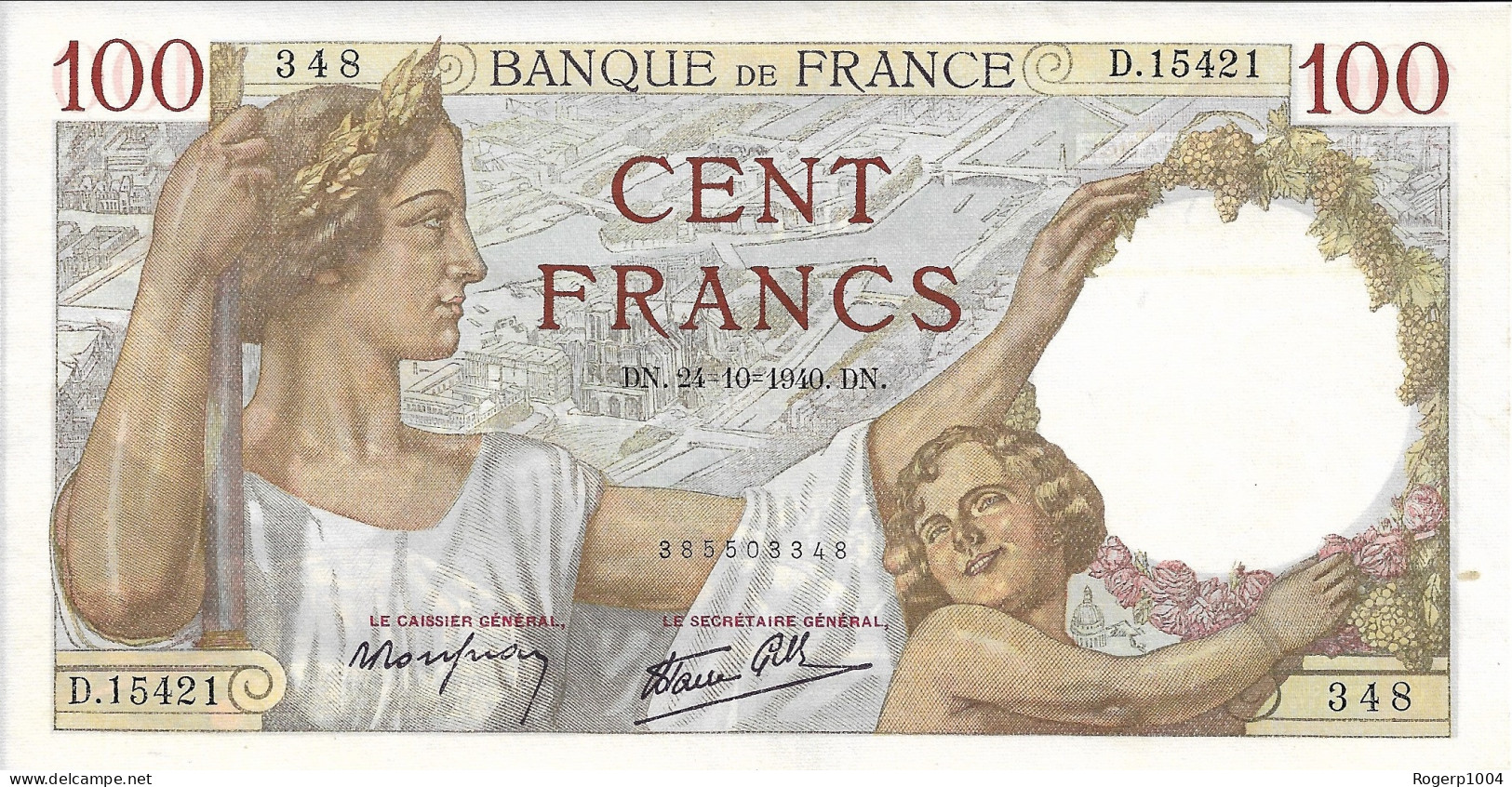 FRANCE * 100 Francs SULLY * Date 24/10/1940 * État/Grading NEUF/UNC * Fay. 26.39 - 100 F 1939-1942 ''Sully''