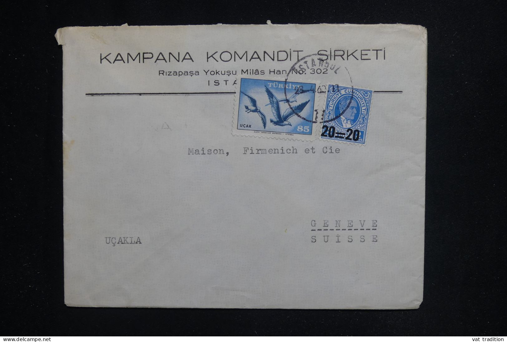 TURQUIE - Enveloppe Commerciale De Istanbul Pour La Suisse En 1960 - L 144717 - Storia Postale