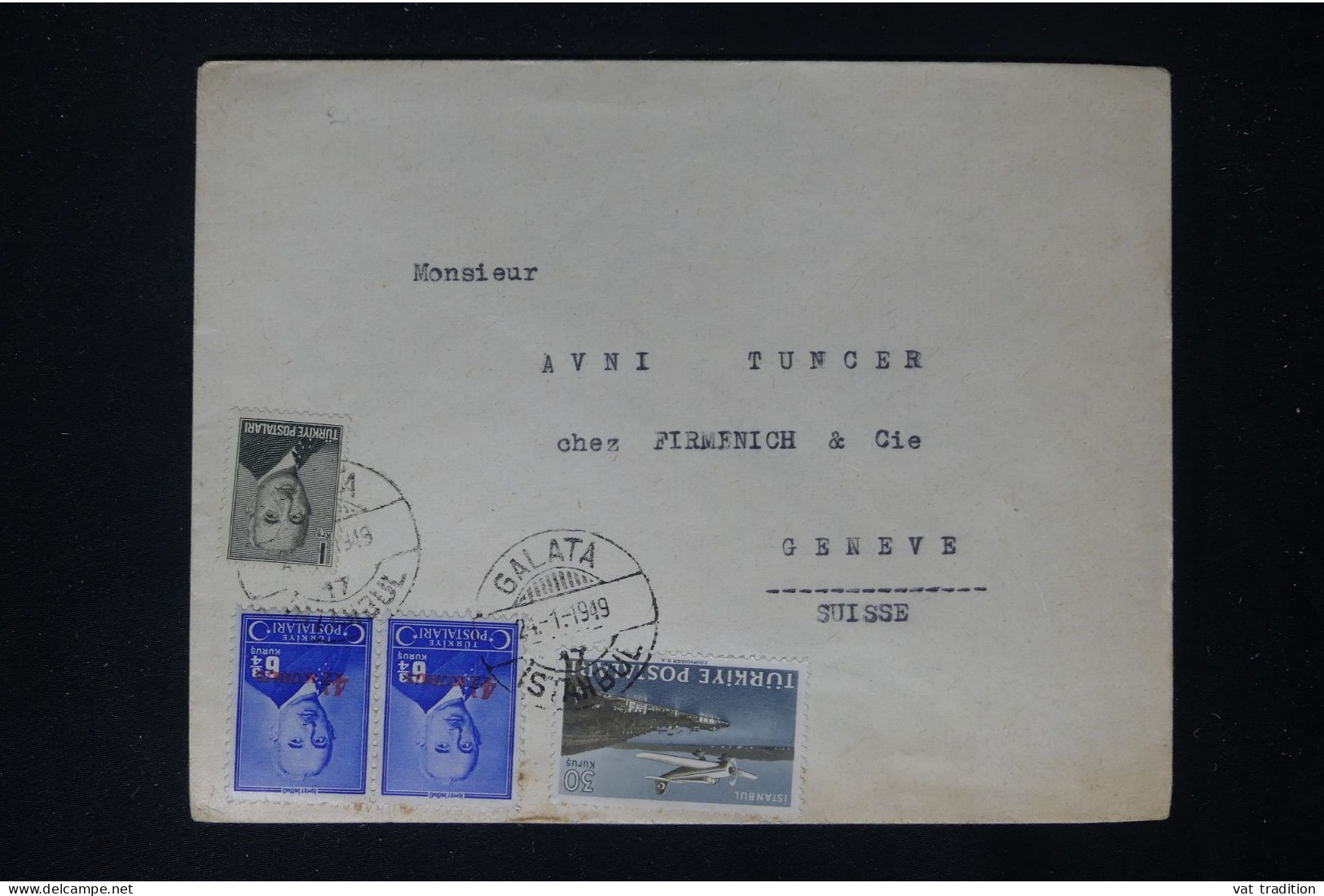 TURQUIE - Enveloppe De Istanbul Pour La Suisse En 1949 - L 144725 - Covers & Documents