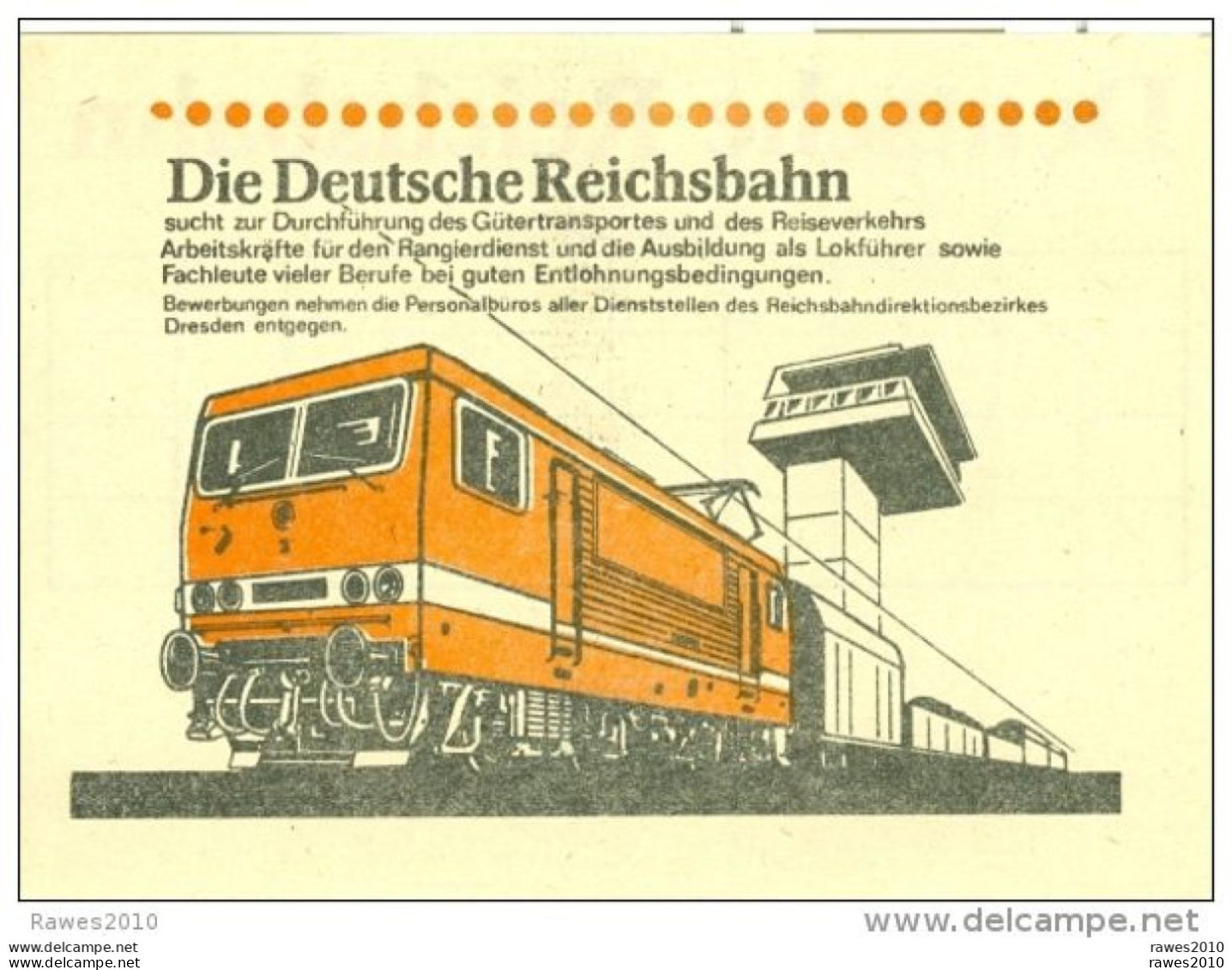 DDR 1987 Deutsche Reichsbahn Arbeitskräftesuche Und Ausbildung Reiseauskunft Elektro-Lokomotive Güterzug - Chemin De Fer