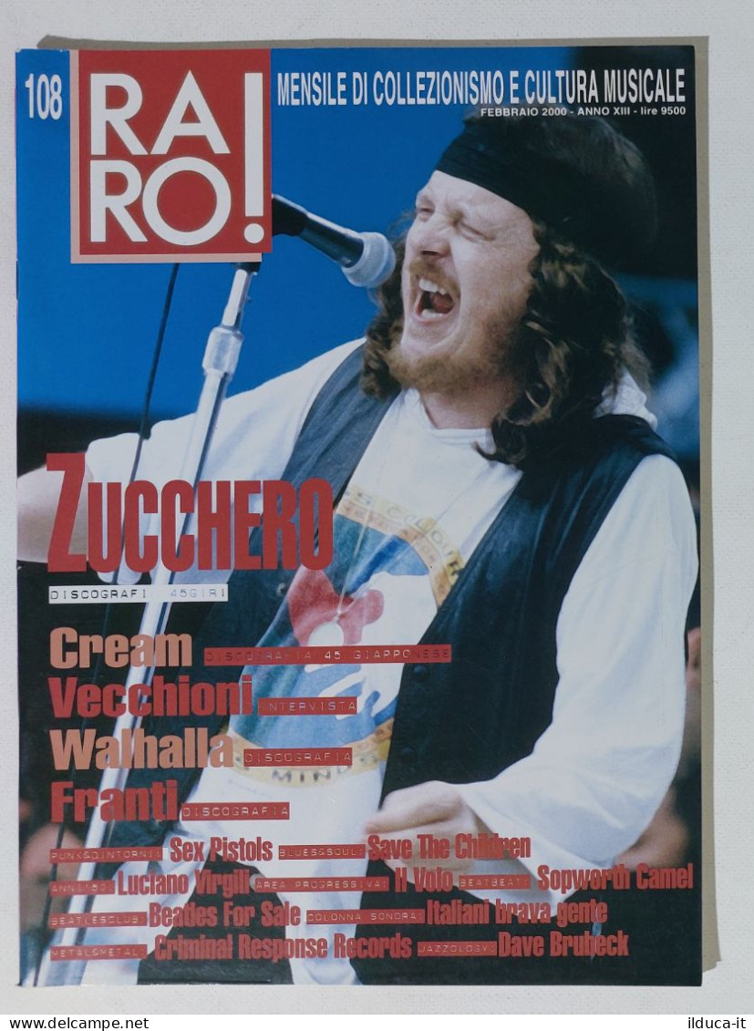 I115643 Rivista 2000 - RARO! N. 108 - Zucchero / Cream / Vecchioni / Franti - Musica