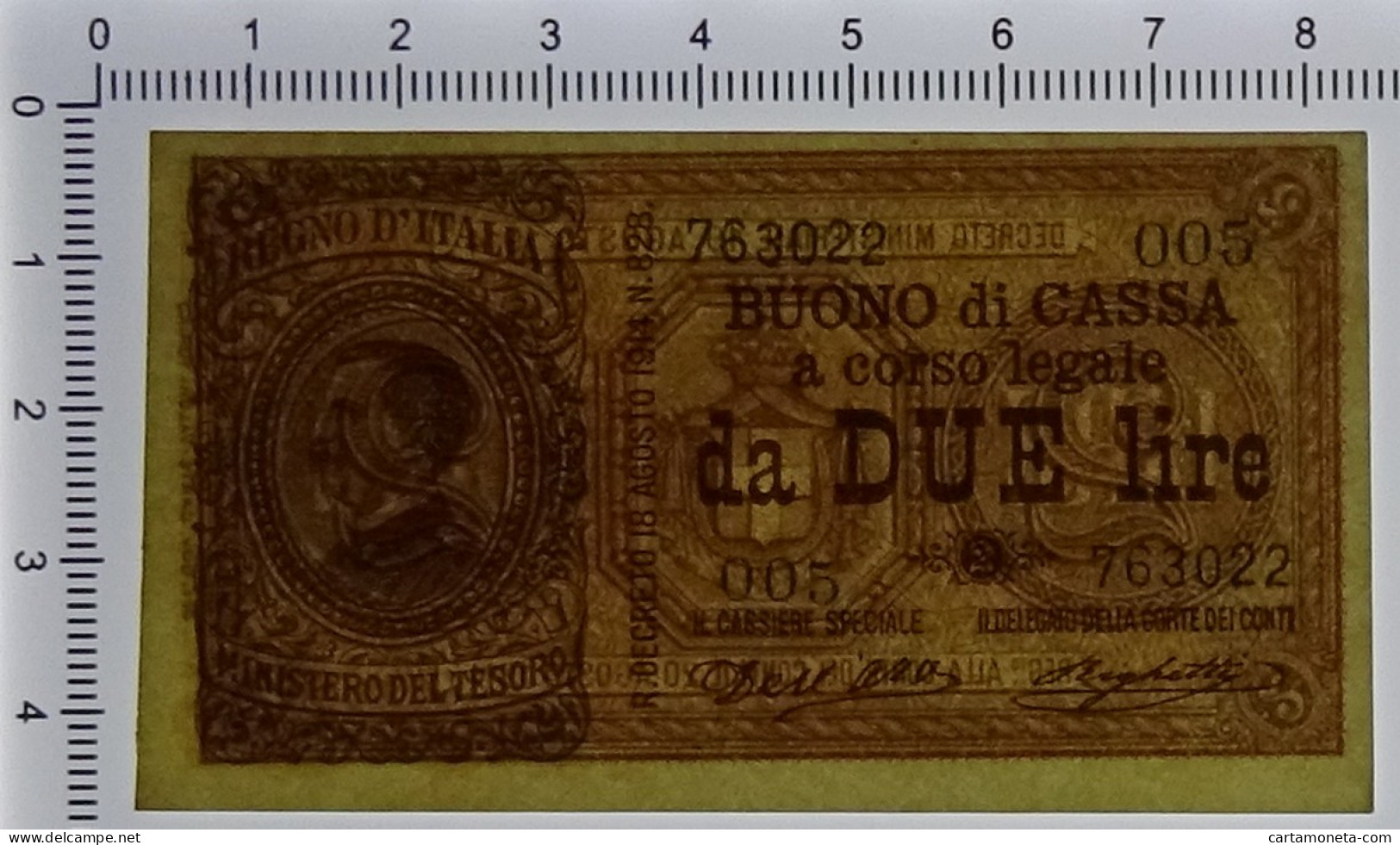 2 LIRE BUONO DI CASSA EFFIGE VITTORIO EMANUELE III 02/09/1914 QFDS - Regno D'Italia - Altri