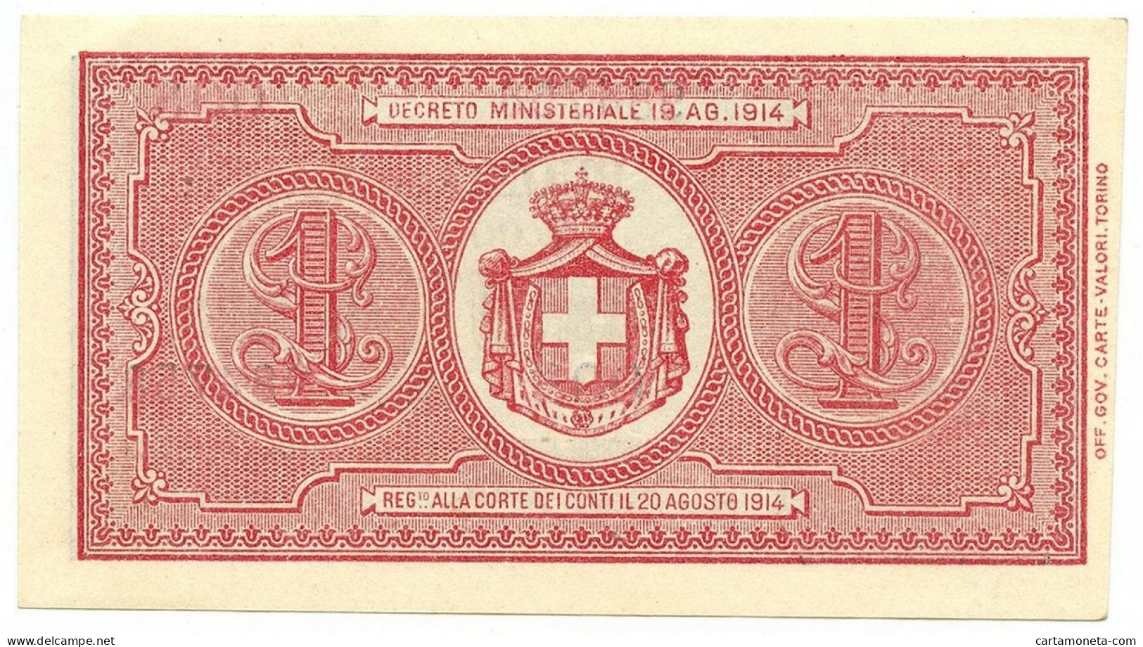 1 LIRA BUONO DI CASSA EFFIGE VITTORIO EMANUELE III 02/09/1914 QFDS - Regno D'Italia - Altri