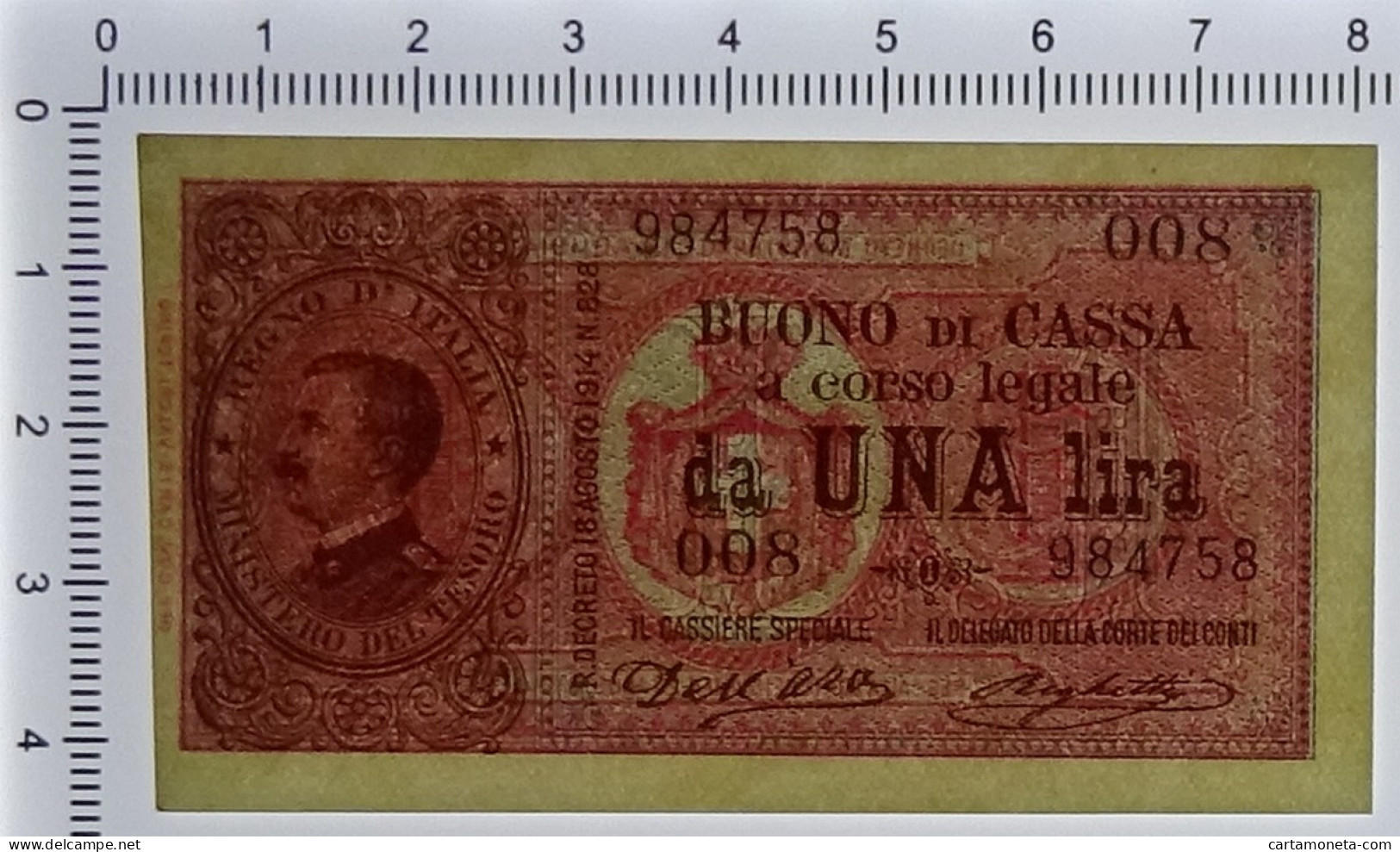 1 LIRA BUONO DI CASSA EFFIGE VITTORIO EMANUELE III 02/09/1914 QFDS - Regno D'Italia - Altri