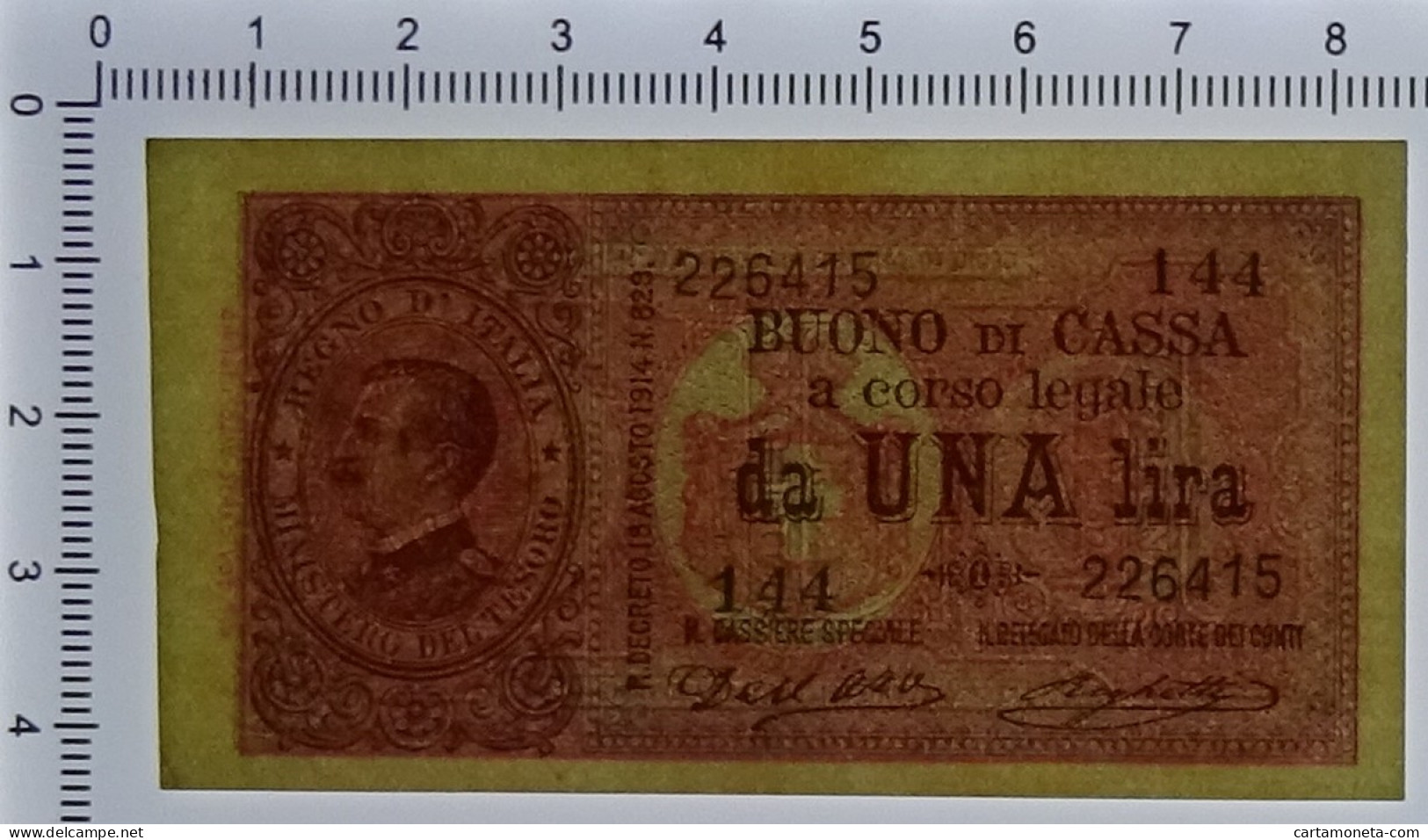 1 LIRA BUONO DI CASSA EFFIGE VITTORIO EMANUELE III 02/09/1914 SUP - Regno D'Italia – Other