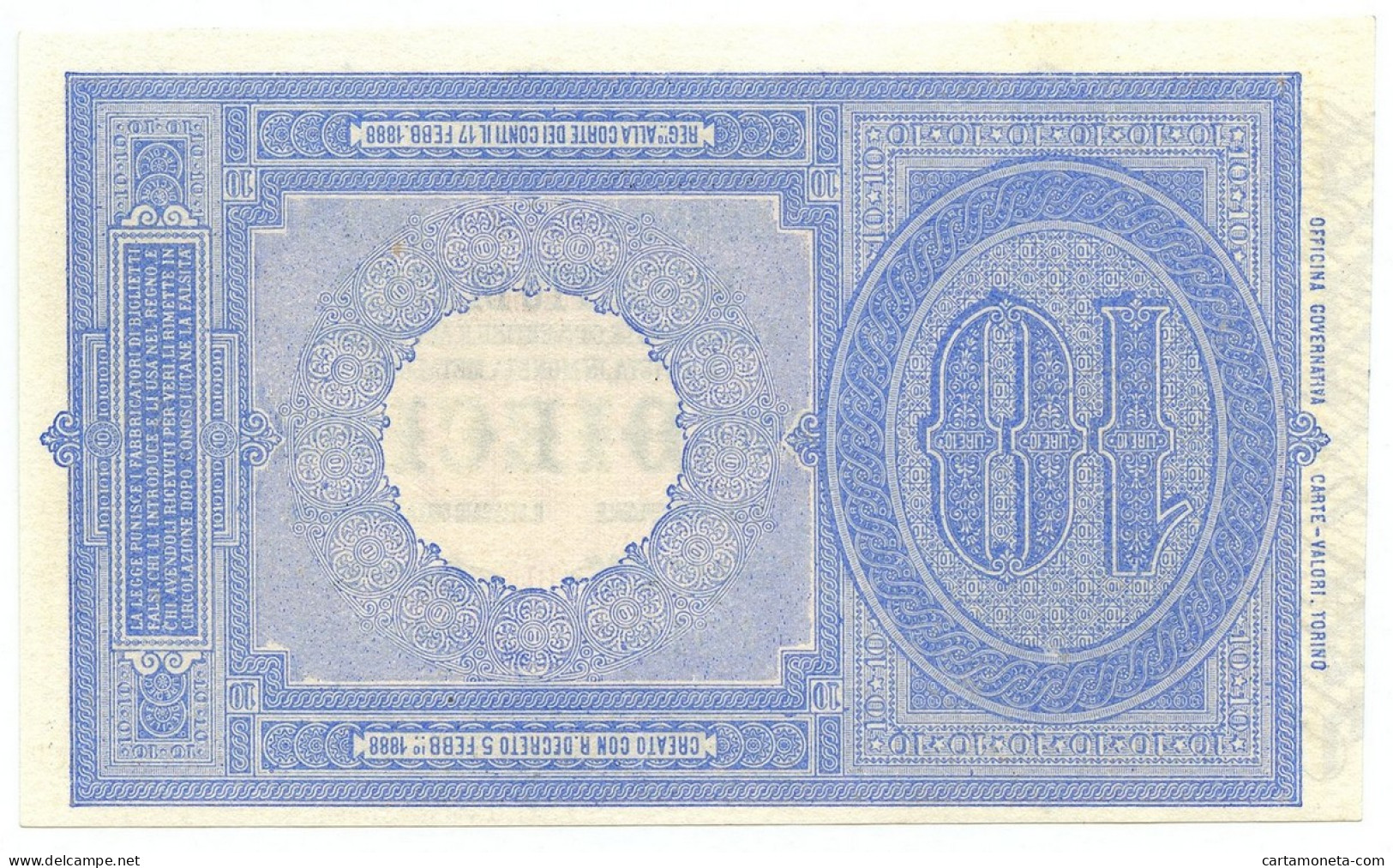 10 LIRE BIGLIETTO DI STATO EFFIGE UMBERTO I 21/09/1902 SUP - Otros