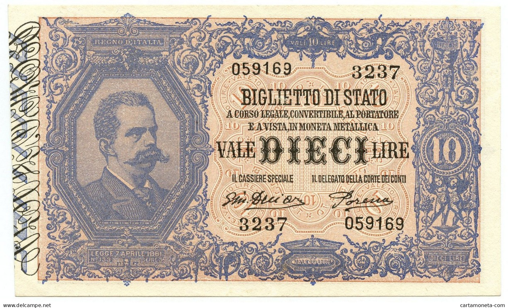 10 LIRE BIGLIETTO DI STATO EFFIGE UMBERTO I 28/12/1917 SUP+ - Regno D'Italia - Altri