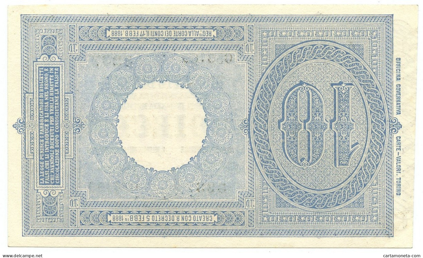 10 LIRE BIGLIETTO DI STATO EFFIGE UMBERTO I 28/12/1917 SUP+ - Regno D'Italia – Other