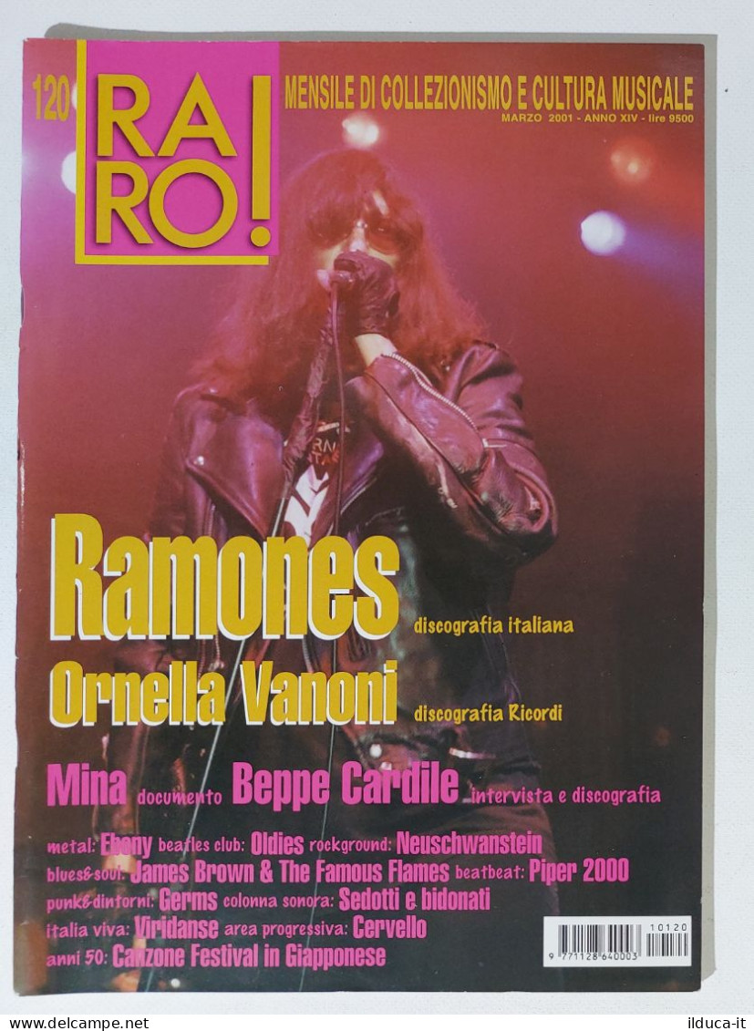 I115655 Rivista 2001 - RARO! N. 120 - Ramones / Ornella Vanoni / Mina - Musique