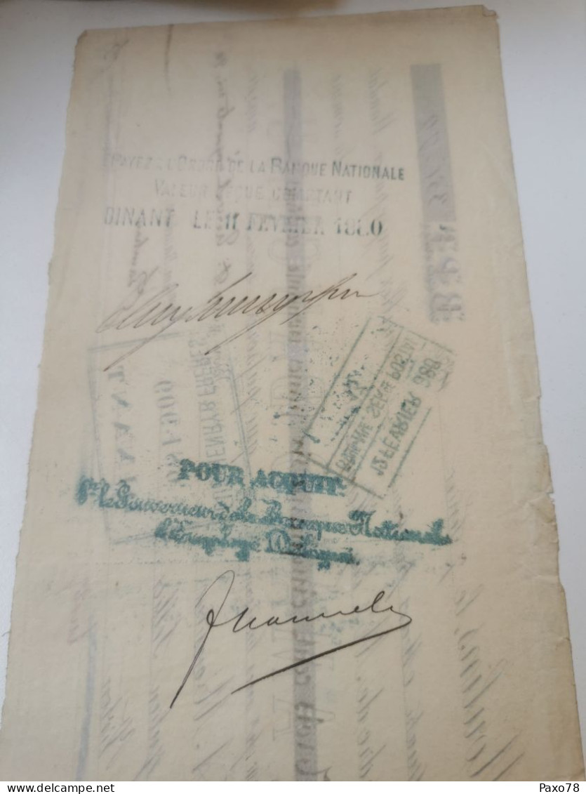 Belgique, Note De Crédit, Amand Bauchau, Moulins 1880 Avec Timbre Leopold II - Documents