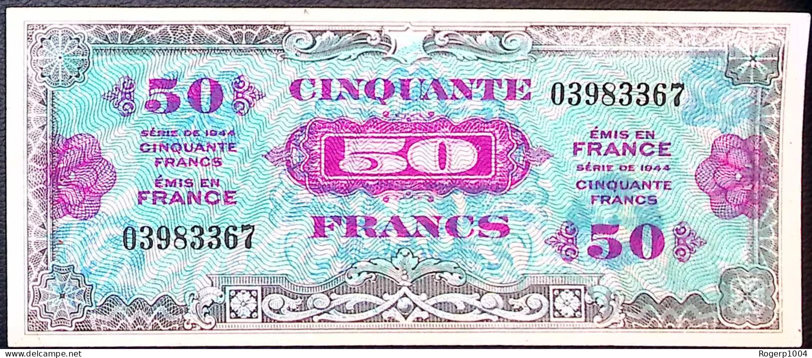 FRANCE * TRESOR * 50 Francs * Drapeau 1944 * État/Grading  TTB/VF * Sans Série * Fay. 19.01 - 1947 Trésor Français