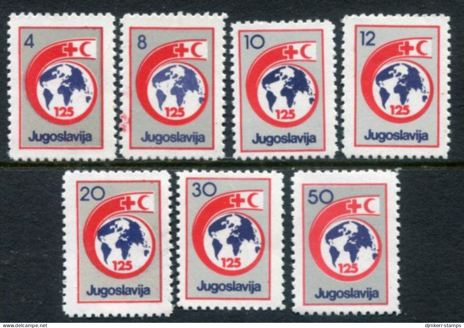 YUGOSLAVIA 1988 Red Cross Week Tax MNH / **.  Michel ZZM 148-54 - Bienfaisance