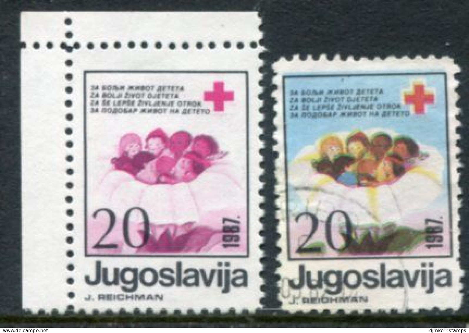 YUGOSLAVIA 1987 Red Cross Week Tax 20 D. Blue And Yellow Colours Omitted MNH / **.  Michel ZZM 134 - Sin Dentar, Pruebas De Impresión Y Variedades