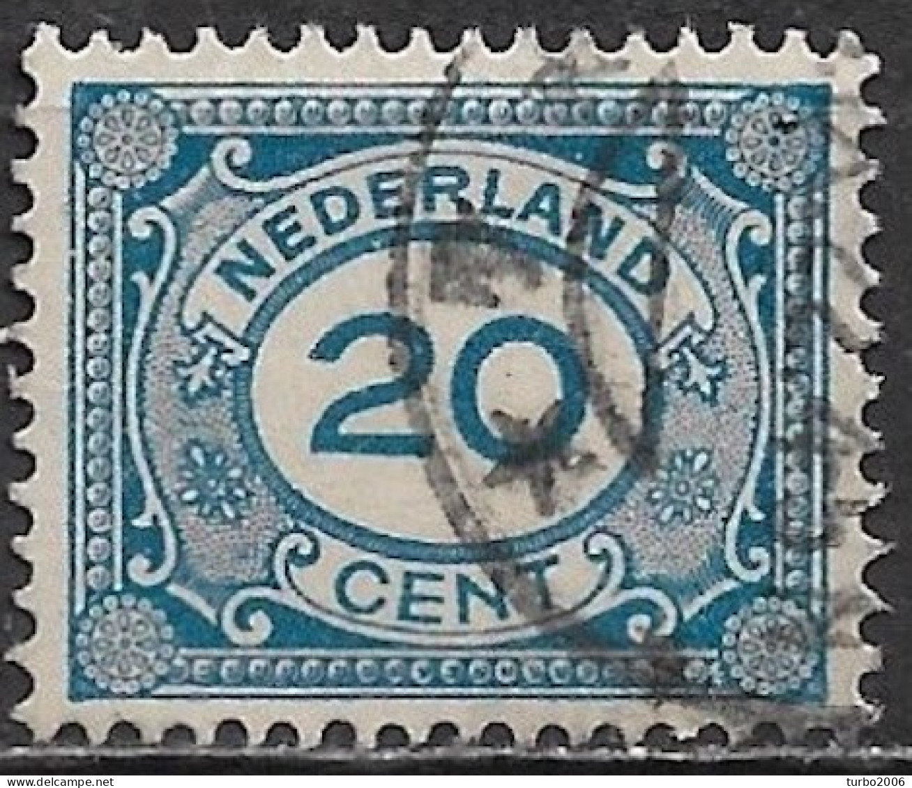 Plaatfout Breukje In De Kaderlijn Linksboven In 1921-22 Cijferzegels 20 Cent Blauw NVPH 109 PM 4 Leidraad 2 - Errors & Oddities