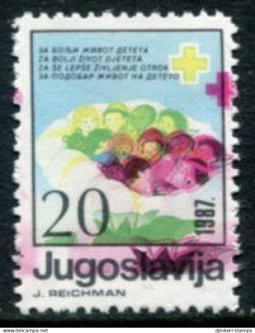 YUGOSLAVIA 1987 Red Cross Week Tax 20 D.major Colour Shift Of Magenta, MNH / **.  Michel ZZM 134 - Imperforates, Proofs & Errors