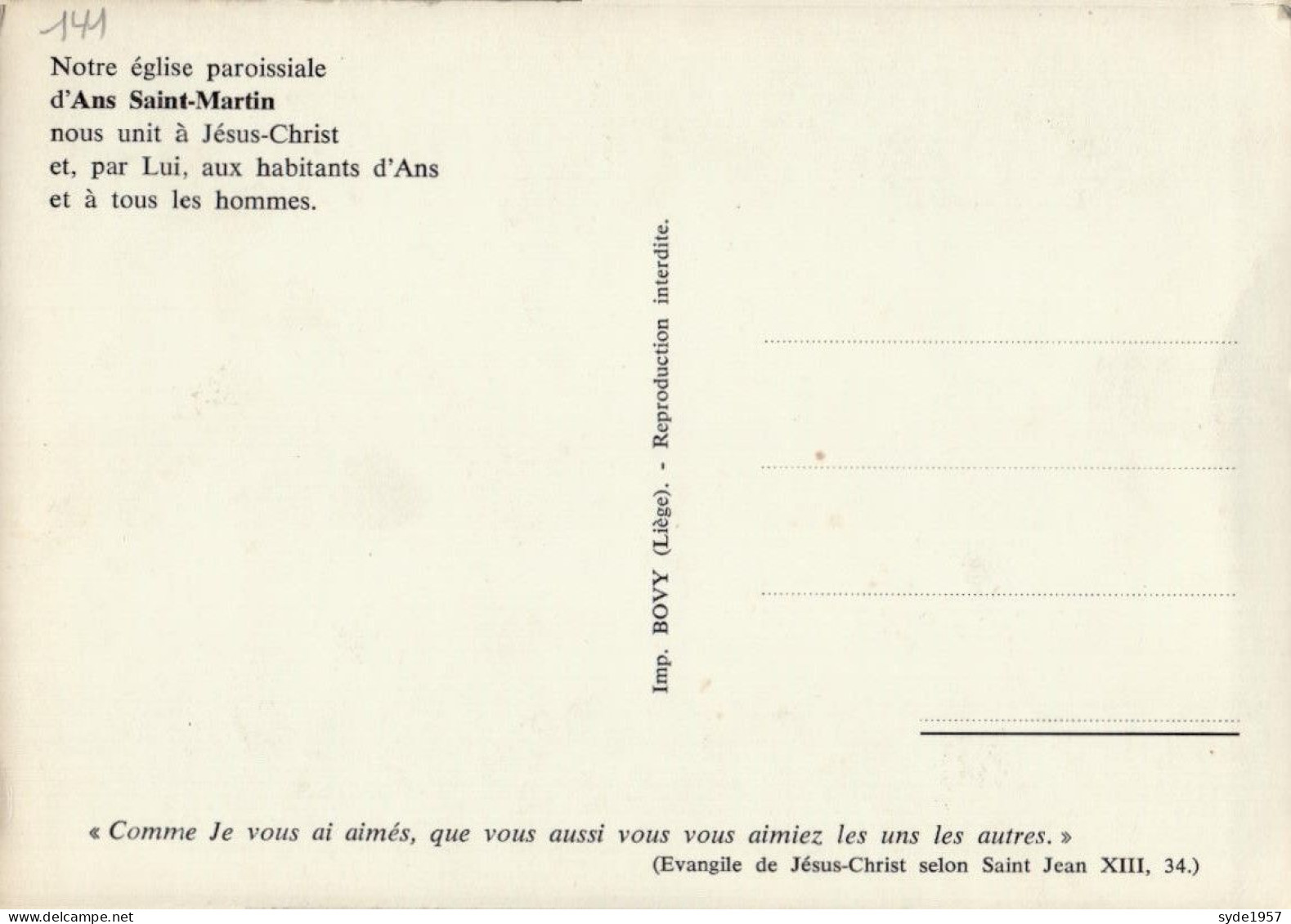 Ans / Ans Saint-Martin - église Paroissiale - Imp. Bovy Liège - Carte Photo - Ans