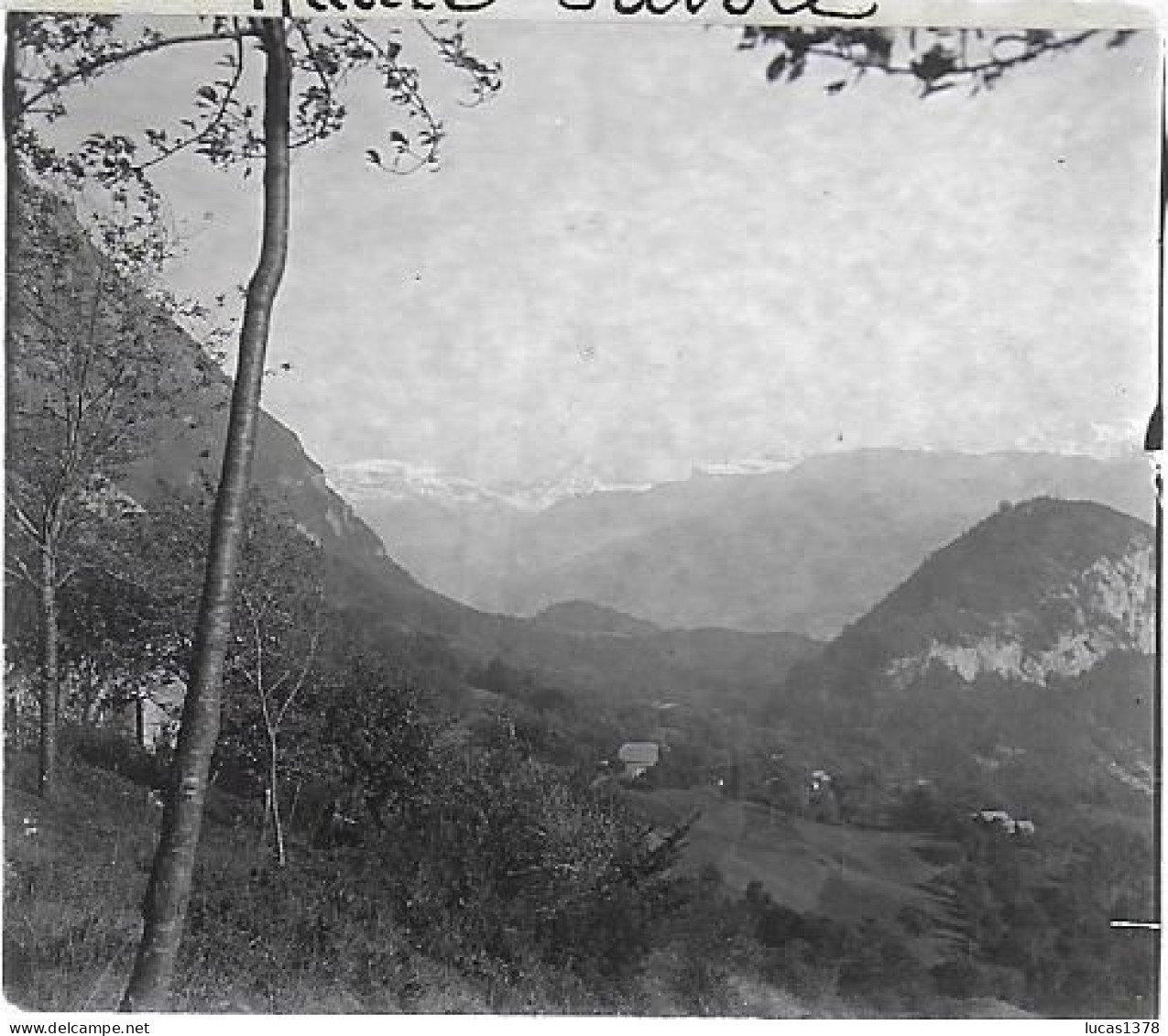 74  / MIEUSSY / SAINT GRAS ET CHAINE DU MONT BLANC / DEBUT 20 EME  / PLAQUE DE VERRE PHOTO STEREO / - Mieussy