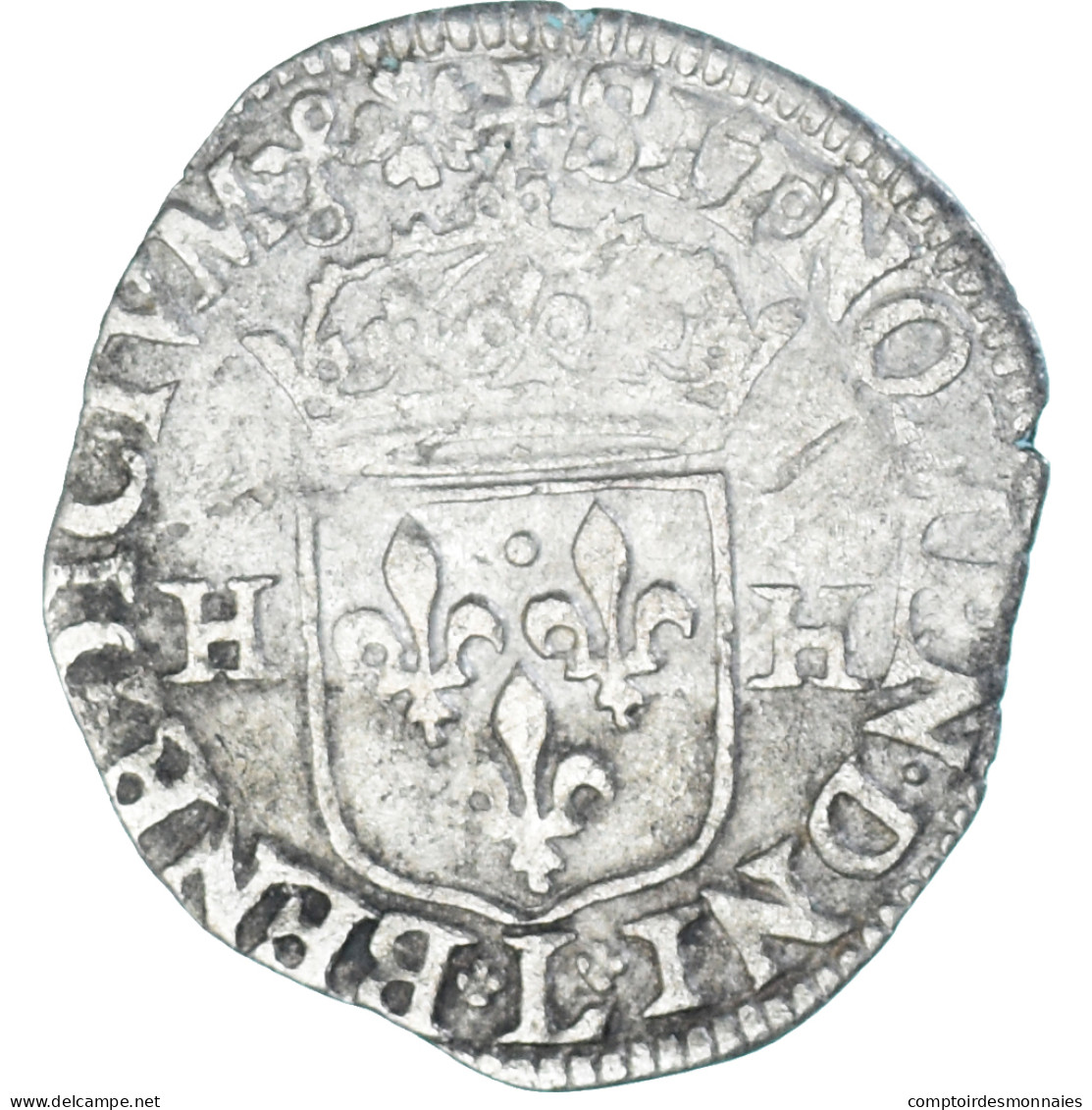 Monnaie, France, Henri IV, Douzain Aux Deux H, 1595, Bayonne, 3rd Type, TTB - 1589-1610 Henri IV Le Vert-Galant