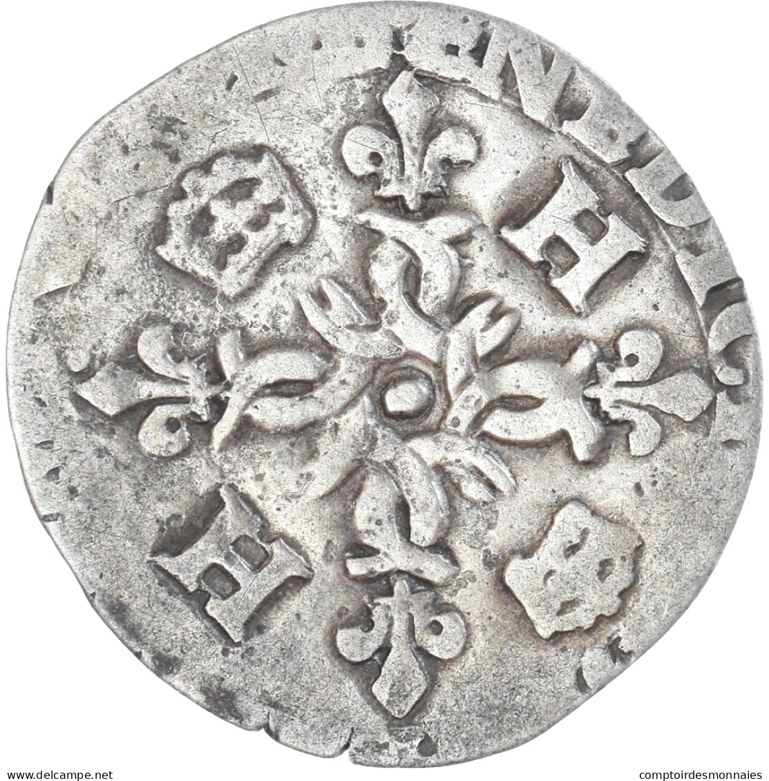 Monnaie, France, Henri II, Douzain Aux Croissants, Date Incertaine, Angers, TB - 1547-1559 Henri II