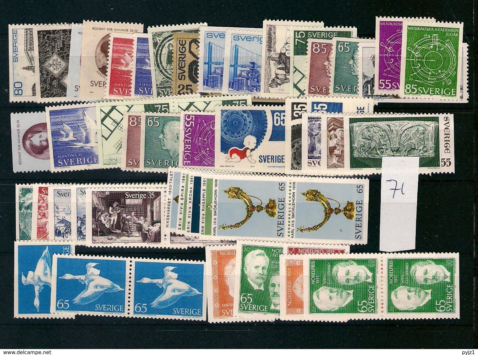 1971  MNH Sweden, Year According To Michel, Postfris - Années Complètes