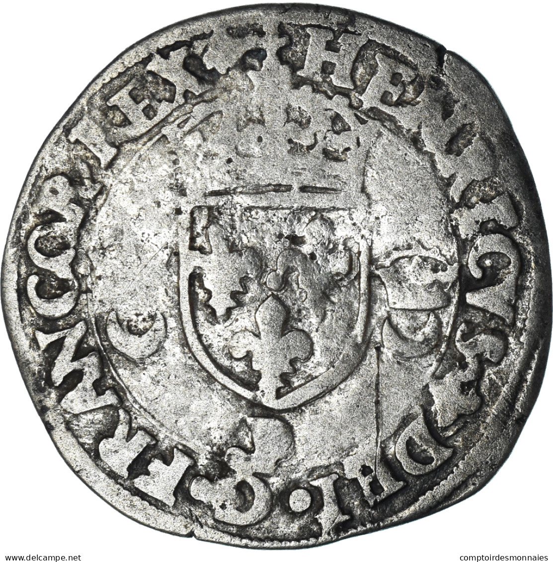 Monnaie, France, Henri II, Douzain Aux Croissants, 1552, Dijon, TB+, Billon - 1547-1559 Henri II