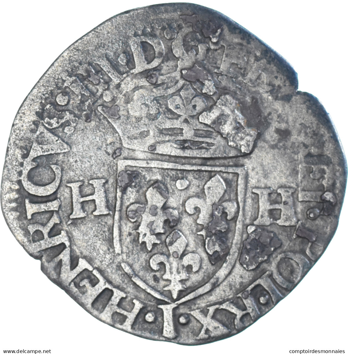 Monnaie, France, Henri III, Douzain Aux Deux H, 1575, Limoges, 1st Type, TB+ - 1574-1589 Hendrik III