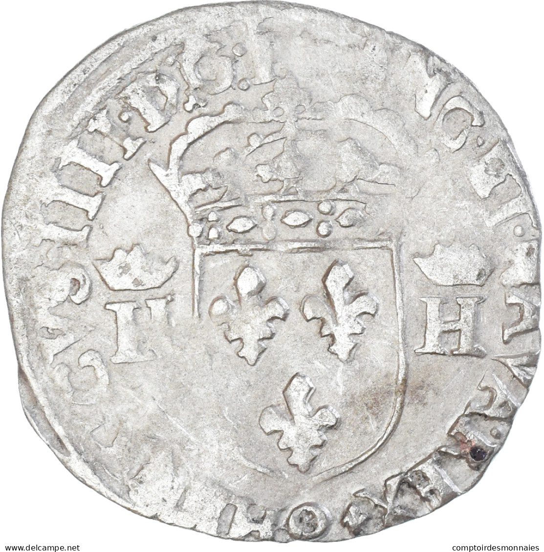 Monnaie, France, Henri IV, Douzain Aux Deux H, 1593, Clermont-Ferrand, 5th Type - 1589-1610 Henry IV The Great