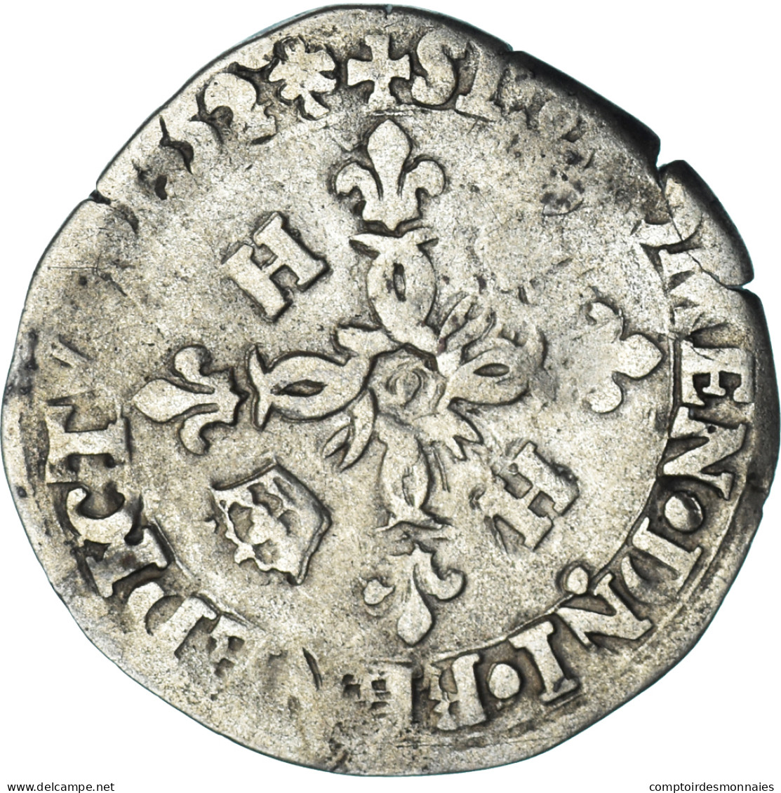 Monnaie, France, Henri II, Douzain Aux Croissants, 1552, Limoges, TB+, Billon - 1547-1559 Henry II