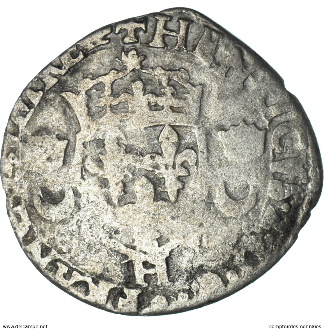 Monnaie, France, Henri II, Douzain Aux Croissants, 1559, La Rochelle, Rare, TB - 1547-1559 Heinrich II.