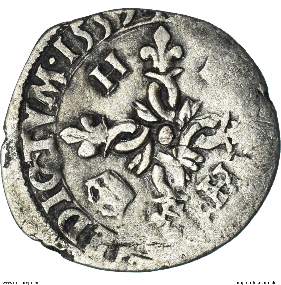 Monnaie, France, Henri II, Douzain Aux Croissants, 1559, La Rochelle, Rare, TB - 1547-1559 Henri II
