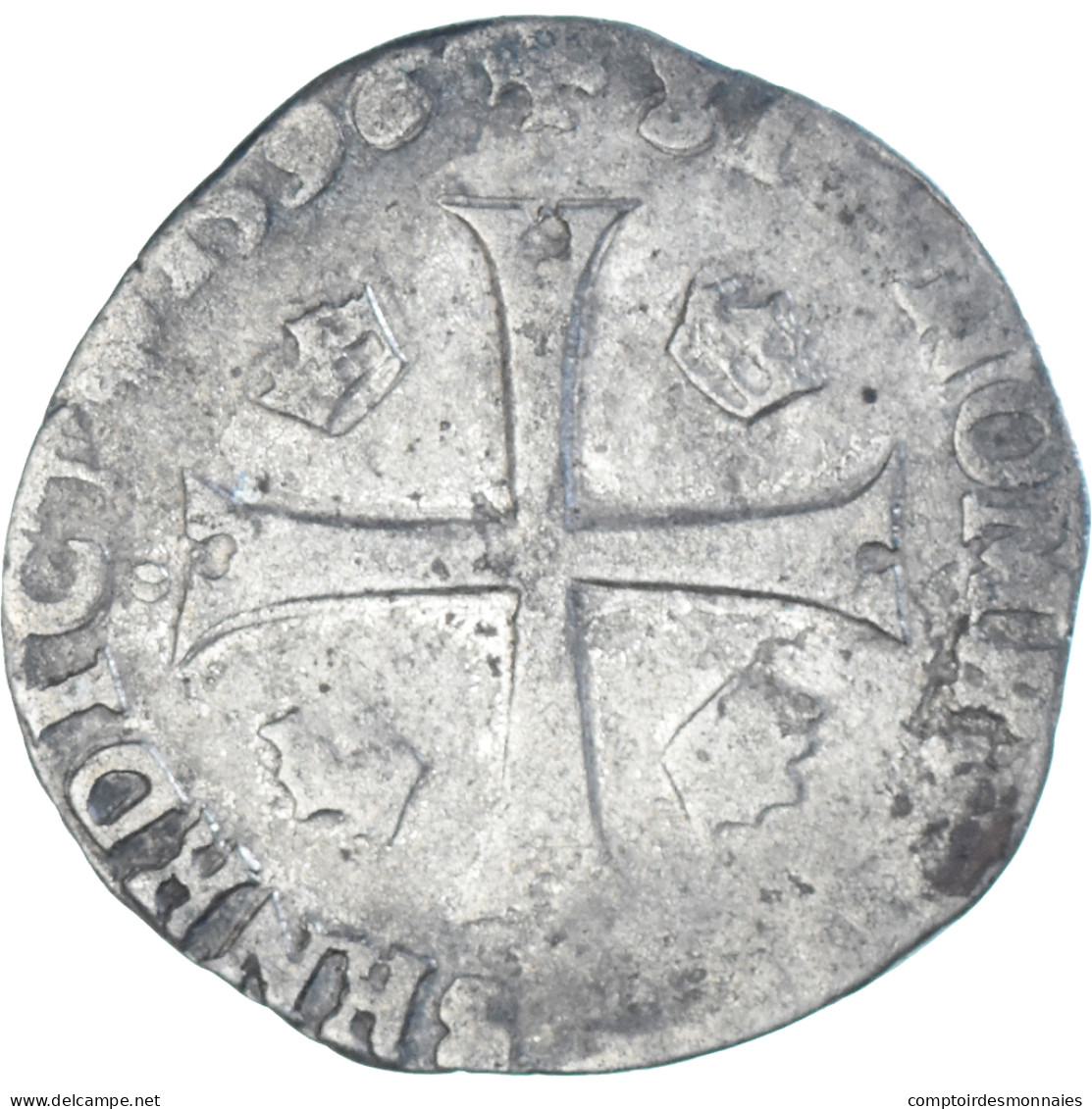 Monnaie, France, Henri IV, Douzain Aux Deux H, 1596, Paris, 1st Type, TB+ - 1589-1610 Henri IV Le Vert-Galant