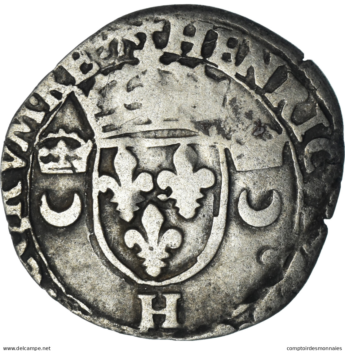 Monnaie, France, Henri II, Douzain Aux Croissants, 1551, La Rochelle, TB+ - 1547-1559 Henry II