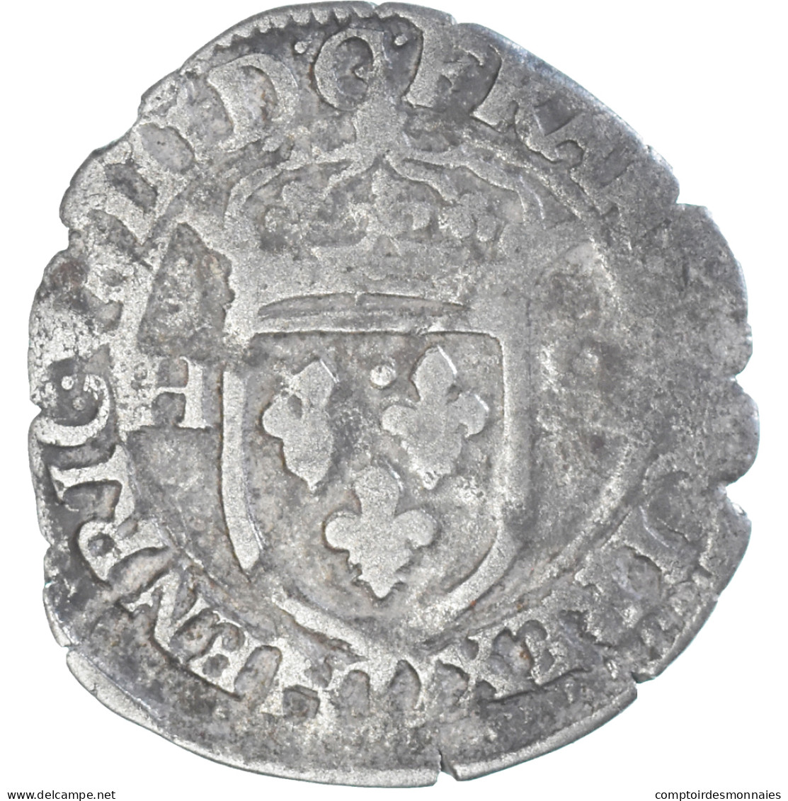 Monnaie, France, Henri III, Douzain Aux Deux H, 1589, Lyon, 1st Type, TB+ - 1574-1589 Enrique III