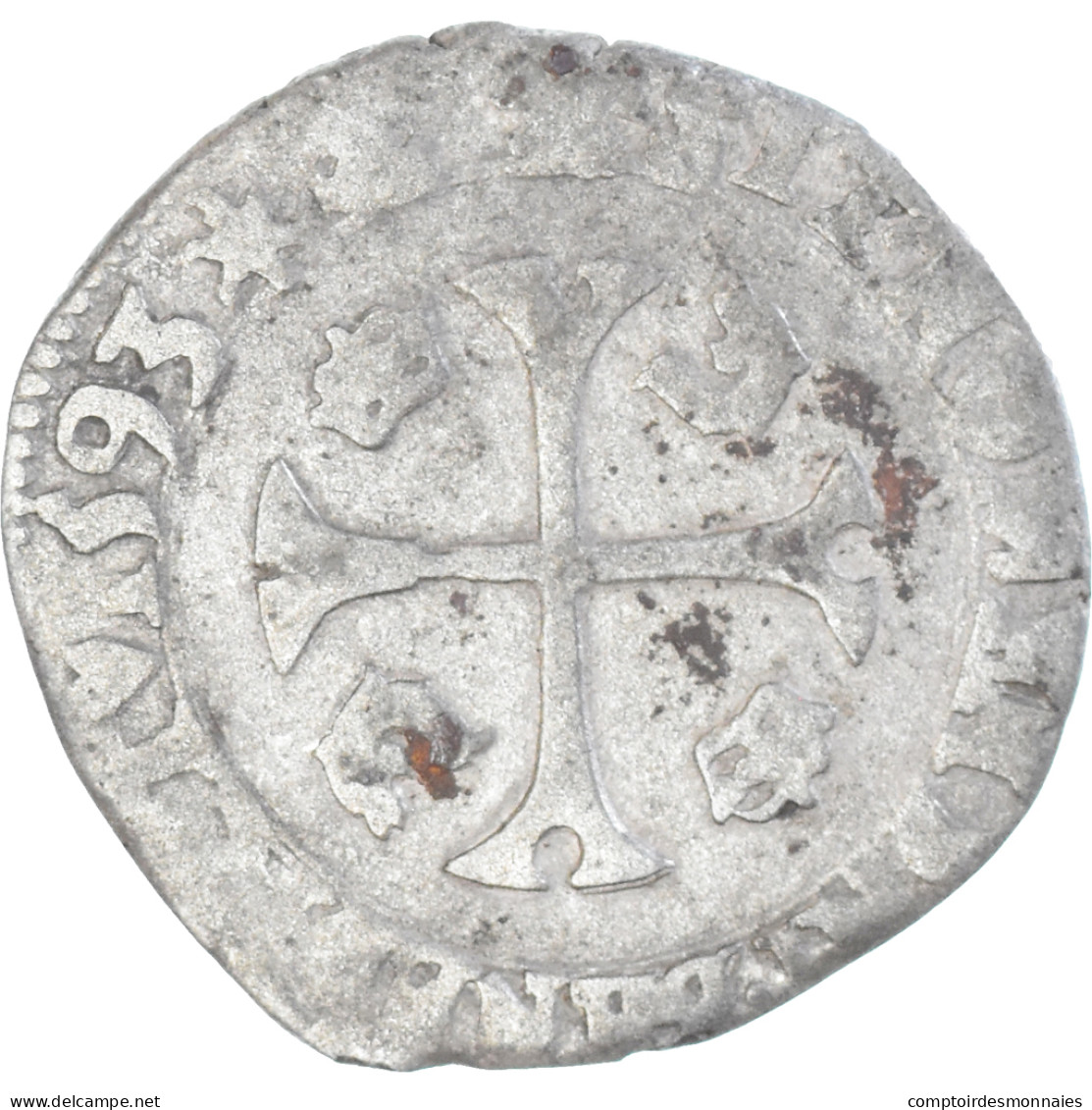 Monnaie, France, Henri IV, Douzain Du Dauphiné Aux 2 H, 1593, Grenoble, TB+ - 1589-1610 Enrico IV