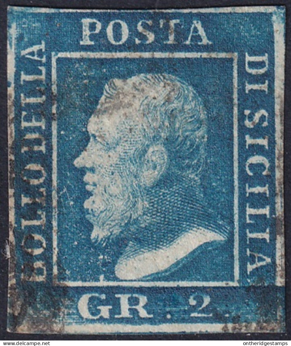 Italy Two Sicilies 1859 Sc 13e Sicilia Sa 7b Used Paper Adhesion - Sicilië