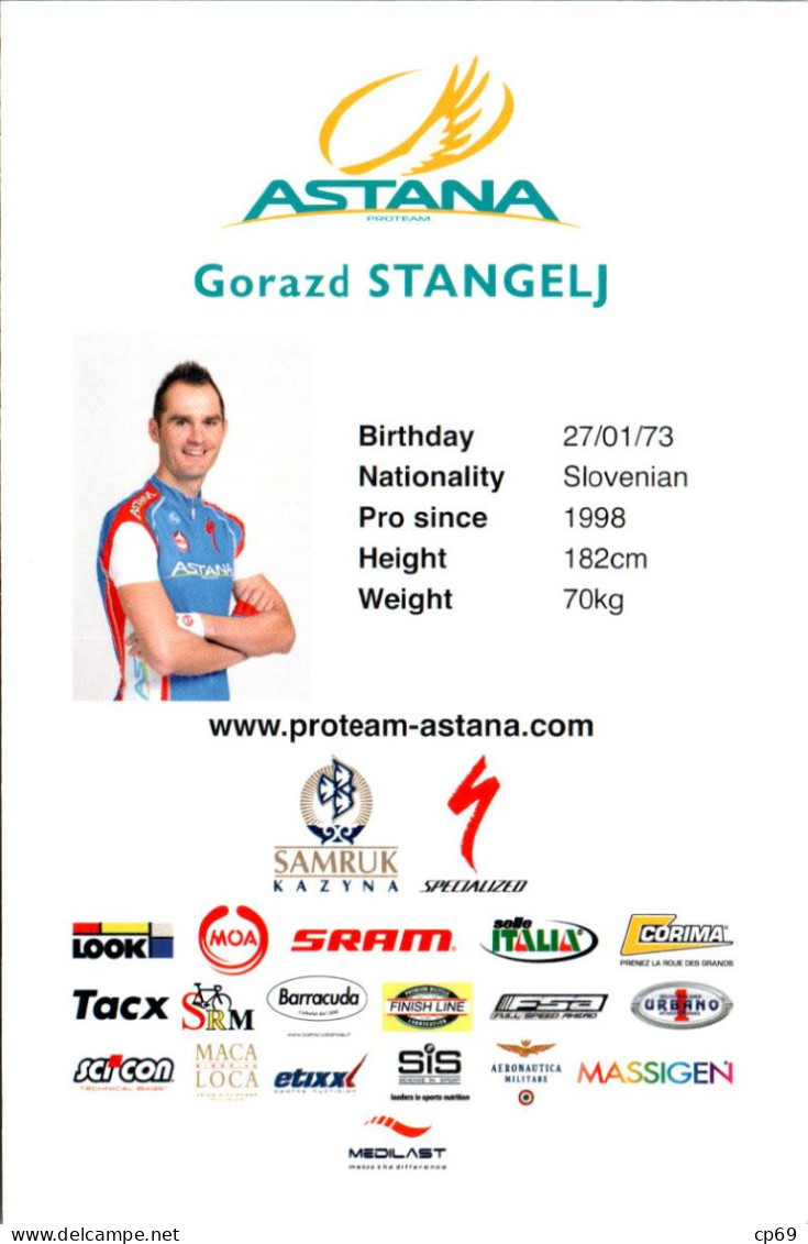 Carte Cyclisme Cycling Ciclismo サイクリング Format Cpm Equipe Cyclisme Pro Team Astana 2011 Gorazd Štangelj Slovénie Sup.Etat - Ciclismo