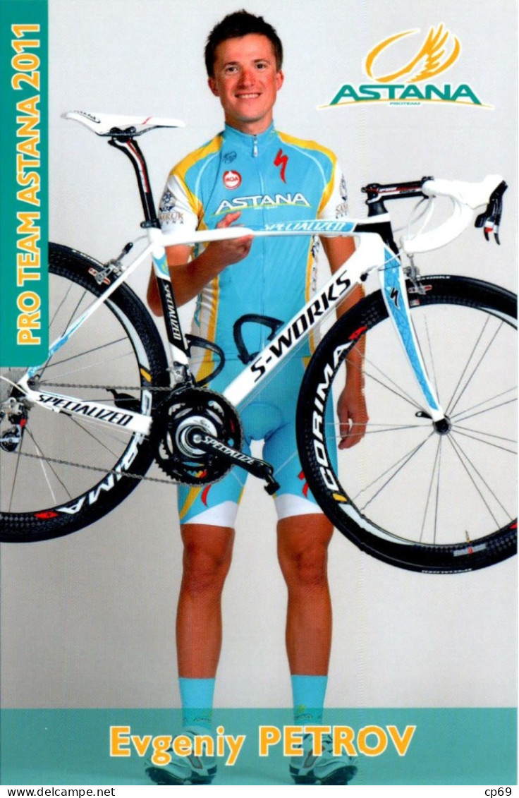 Carte Cyclisme Cycling Ciclismo サイクリング Format Cpm Equipe Cyclisme Pro Team Astana 2011 Evgeniy Petrov Russie Sup.Etat - Cyclisme