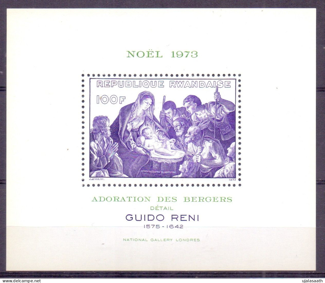 1973-Rwanda-Christmas, Miniature Sheet With One Stamp-MNH. - Autres & Non Classés