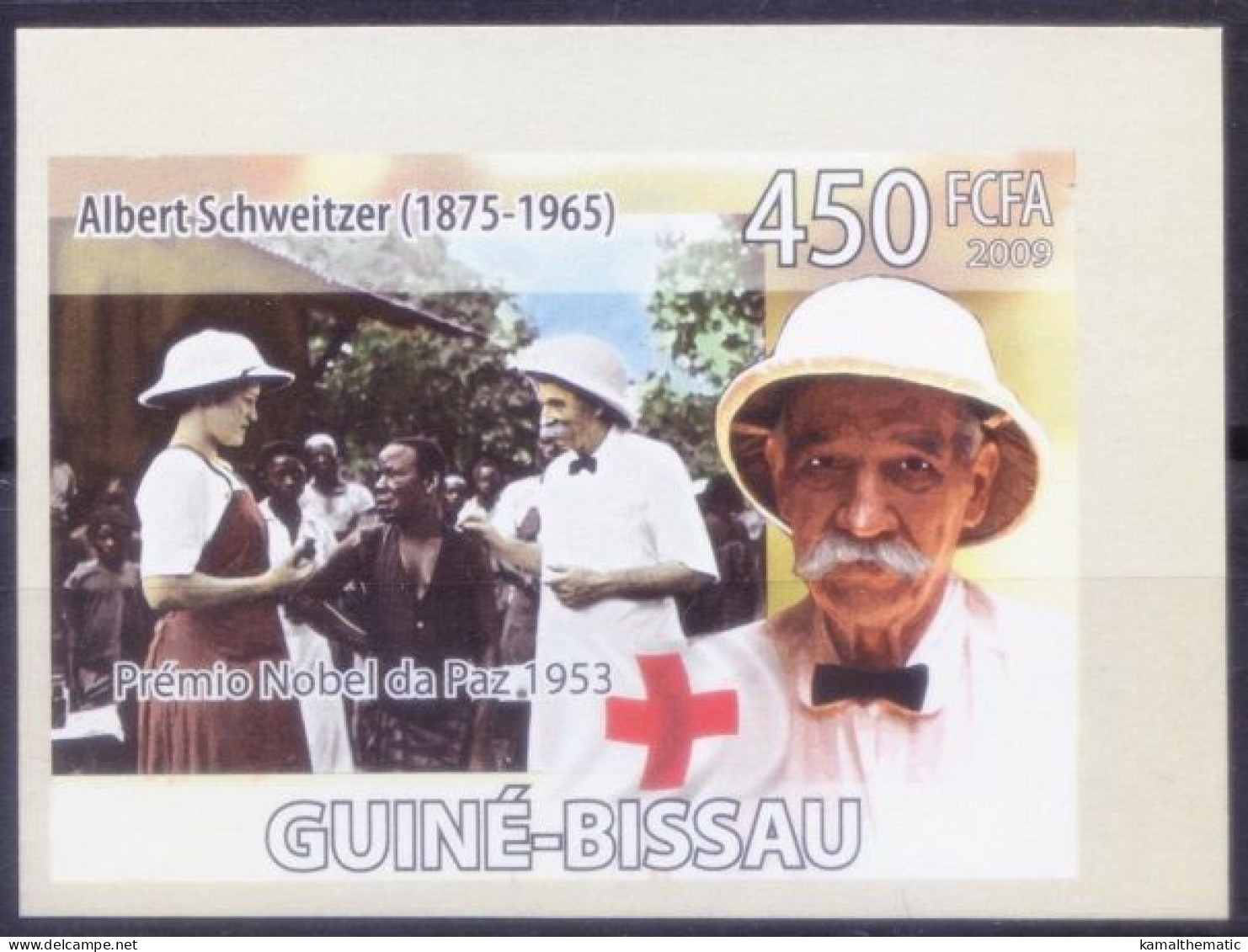 Guinea Bissau 2009 MNH Imperf, Red Cross, Albert Schweitzer, Nobel Peace - Albert Schweitzer