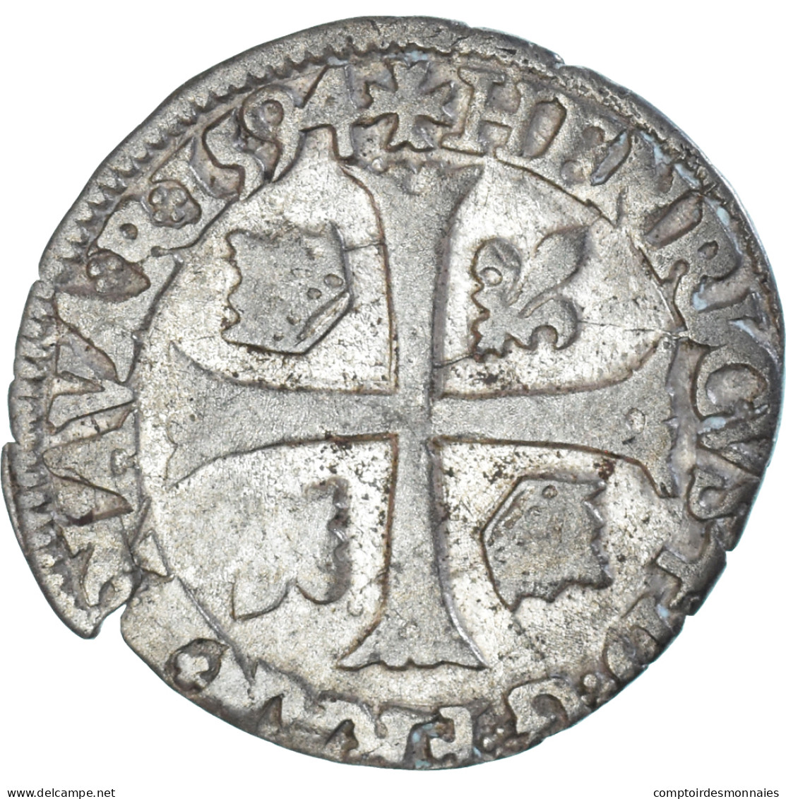 Monnaie, France, Henri IV, Douzain Aux Deux H, 1594, Bayonne, 3rd Type, TB+ - 1589-1610 Enrique IV