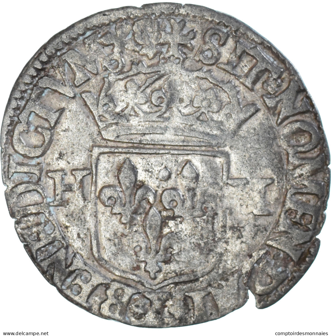 Monnaie, France, Henri IV, Douzain Aux Deux H, 1594, Bayonne, 3rd Type, TB+ - 1589-1610 Henri IV Le Vert-Galant